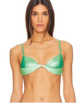 BAOBAB Rafaela Top in Alpha Size XS Green Shimmer Bikini Top Triangle